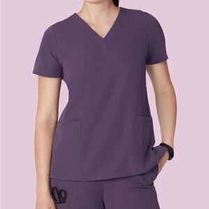 6 pocket dewberry  V-Neck Women's scrub Top